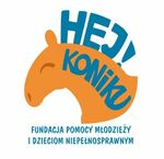 Logo Fundacja Pomocy Młodzieży i Dzieciom Niepełnosprawnym  „HEJ, KONIKU!”